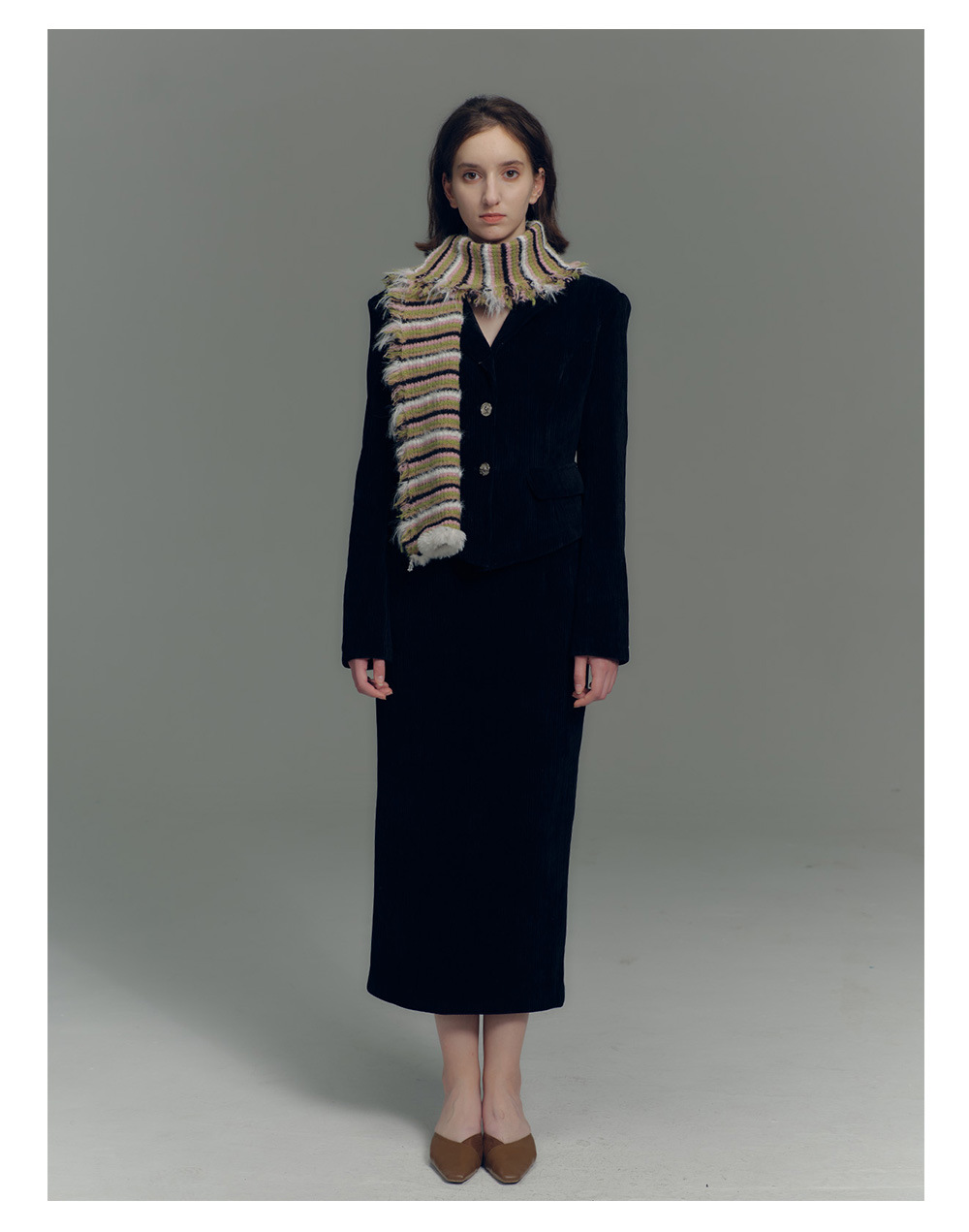 Damen Strickschal Im Vintage Look Gestreifter Wollschal Für Winter_voghion.com