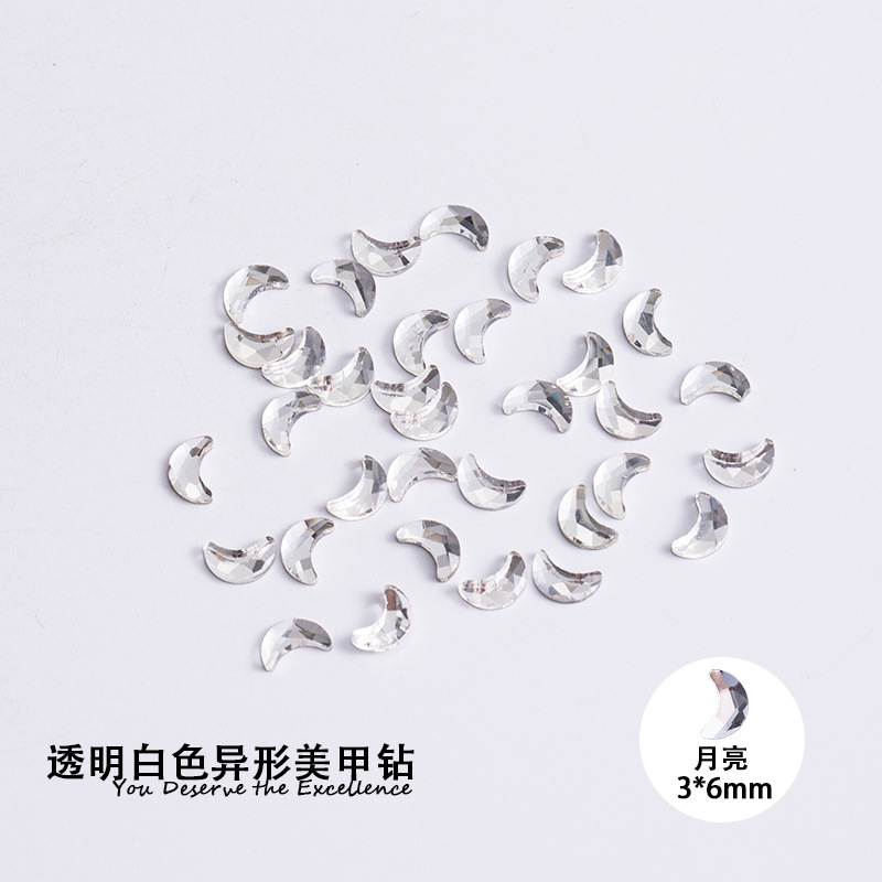 달 3*6mm 흰색 평평한 바닥 특수 모양