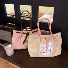 跨境PU女包2026新款休闲kt通勤百搭文艺质感洋气小众单肩托特包