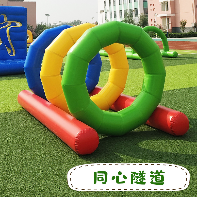 Set inflable de obstáculos deportivos para actividades familiares al aire libre