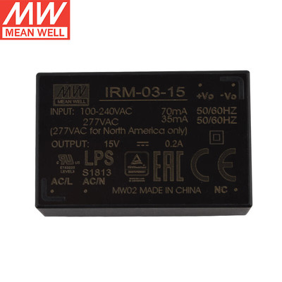 明纬(MEANWELL)IRM-03-15 AC-DC模块电源 15V200mA