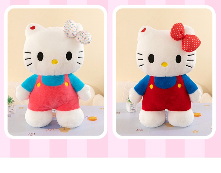 Hello Kitty plush toy KT cat with bow, large sleeping pillow doll