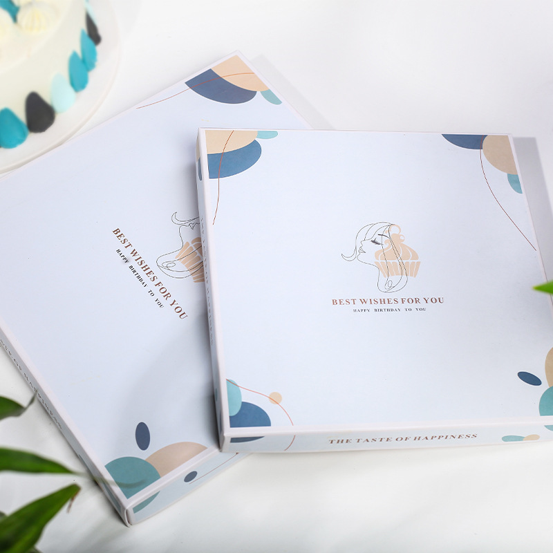 Caja de pastel de cumpleaños caja de embalaje caja de cartón 6 6 6 8 8 10 10 12 pulgadas 14/16 pulgadas de alta gama cuadrada portátil engrosada