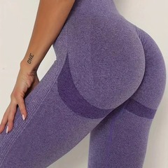 Long sleeve knit yoga leggings peach butt fitness pants high-waisted tight yoga pants