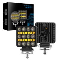 Black Warrior 4inch DRL квадратный рабочий фонарь, модифицированный светодиодный двухцветный прожектор для внедорожника, освещение переднего бампера, фара