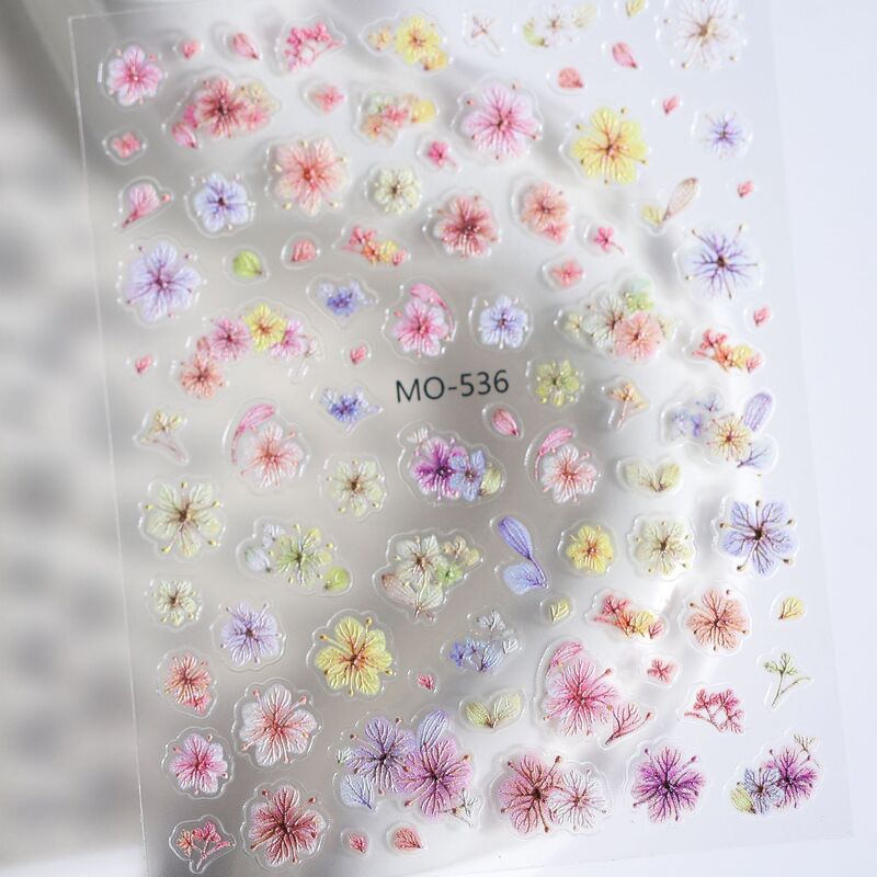 Net Celebrant Explosions Spring Flower Relief Nail Art Sticker Stereo Simulation Dried Flower Fresh Nail Art Sticker Nail Art Jewelry