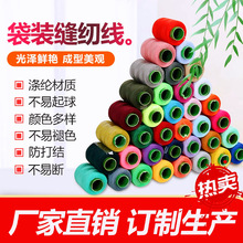 工厂现货批发缝纫线彩色小卷diy手工衣服线白黑色缝补涤纶线专用