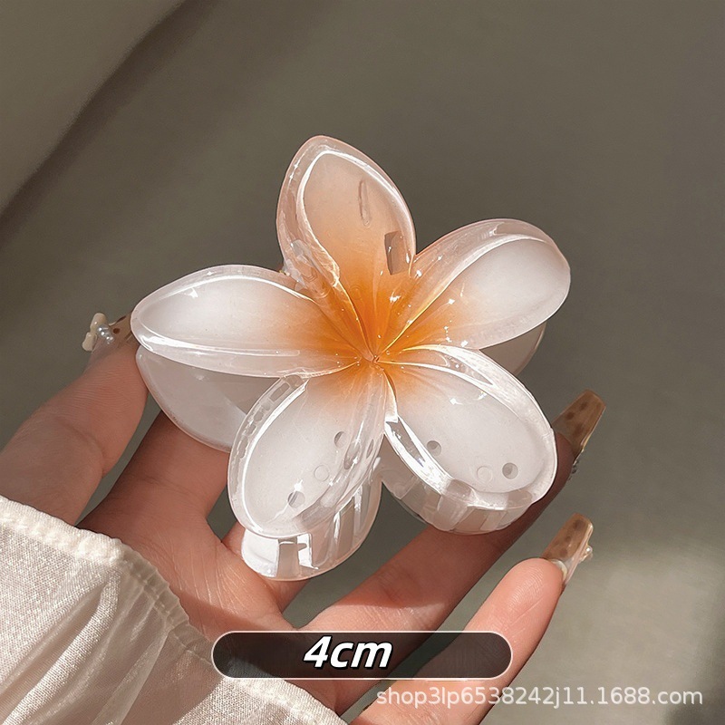 8cm/4cm ヨーロッパとアメリカの国境を越えた売れ筋フラワーサイドヘアピン、女性らしく高級感のあるプルメリアグリッパー、後頭部用|undefined