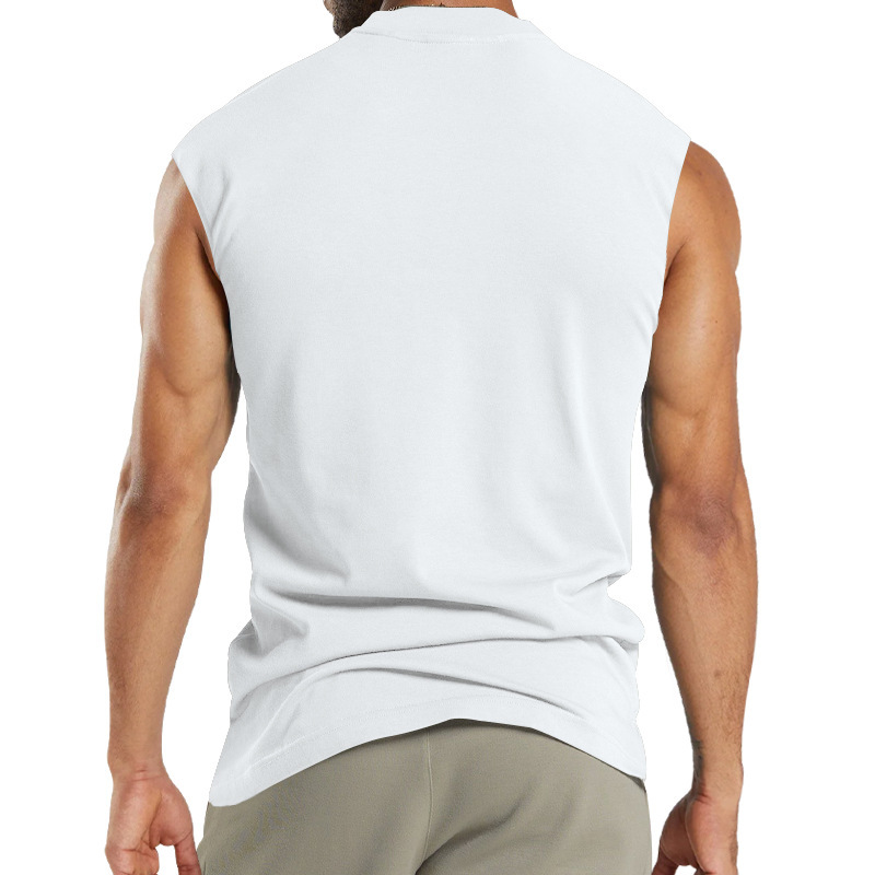 2024 Summer New Kam Shoulder Large Men's Short Sleeve Button Pocket Sleeveless T-shirt_voghion.com