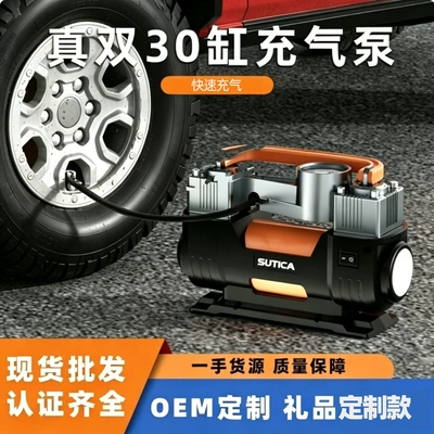 12V Dual-Cylinder High-Power Car Tire Inflator Portable Vehicle Air Pump