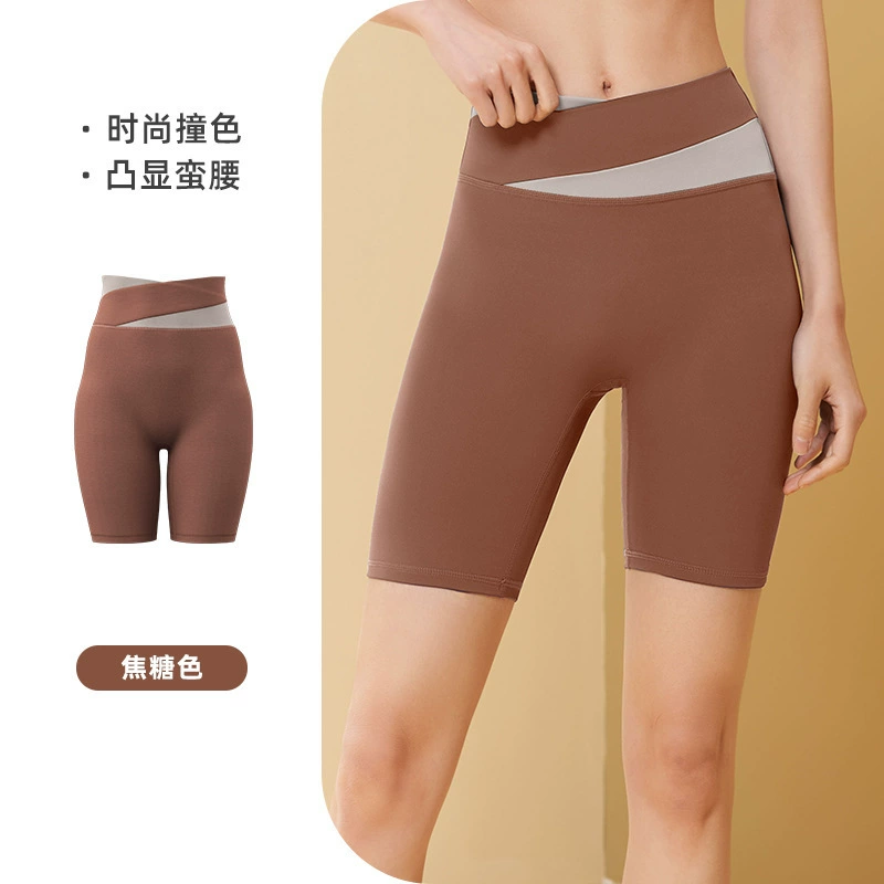  Summer sports breast pads, leggings, trousers for gym, set, with short sleeve, beautiful back
