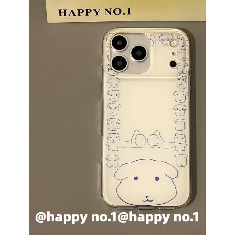 Blue Thumb Doggy Phone Case for Apple 14 Iphone, Double-Layer Anti-Drop, Waterproof, Suitable for Women