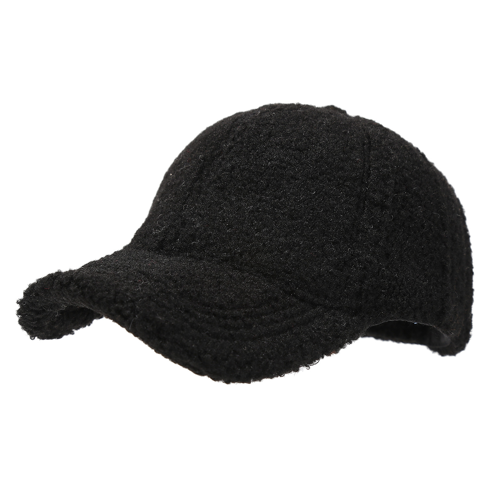 Winter Lamm Wolle Baseball Caps Für Kinder Baby Kinder Warme Dicke Feste Farbe Golf Caps Mädchen Junge Sport Gebogene Krempe Visiere Hut – Detail 2