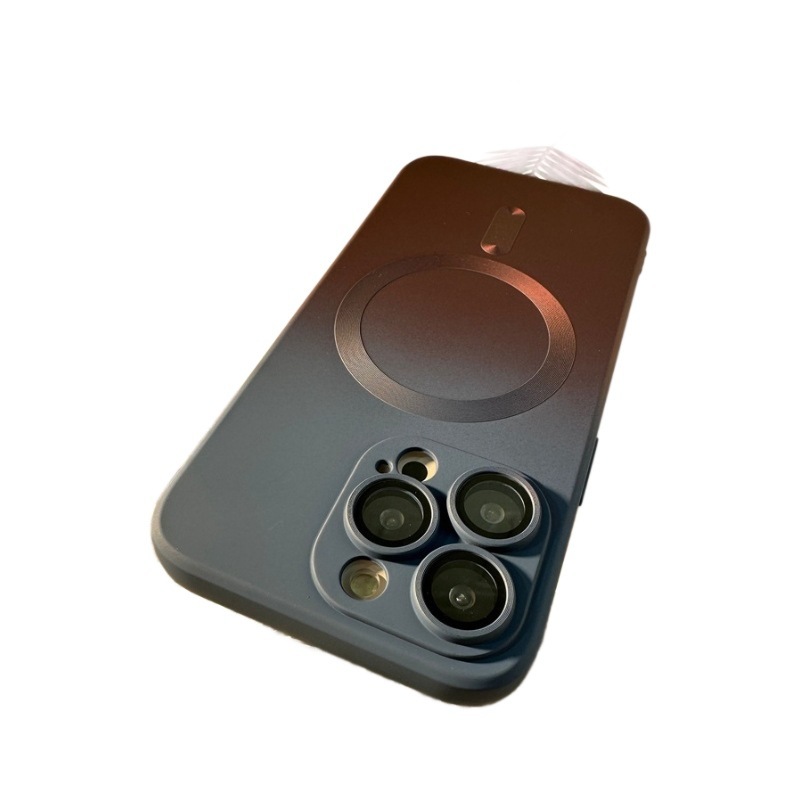 16 Apple 17 磁気吸着式スマホケース 液体シリコン iPhone14ProMax グラデーション 13 全面保護ケース|undefined
