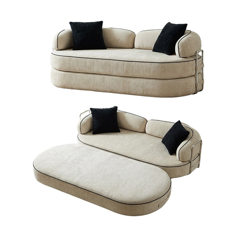 Sofá de tela retro 32D esponja sofá de compresión de vacío convertible sofá cama suelo sofá