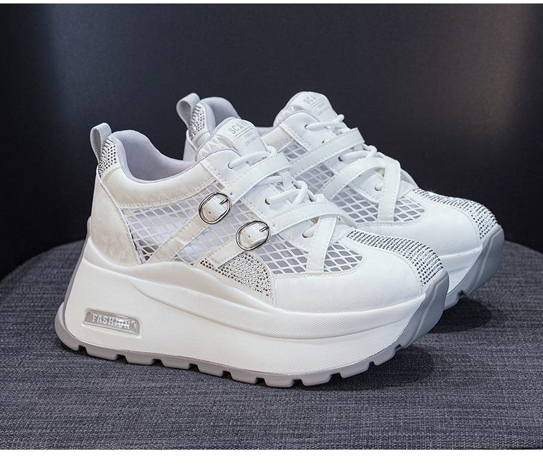Giày sneaker nữ đế dày phong cách Hàn Quốc, gót 8 cm, form cổ điển — Vàng 5072, Be 5072 chi tiết 22