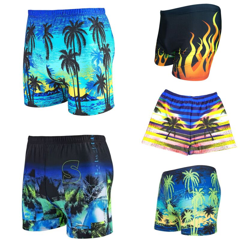 Popular Men's Fashion Swim Trunks with Digital Print for Swimming Pool and Hot Springs, Large Size, Anti-Embarrassment Swim Shorts Wholesale