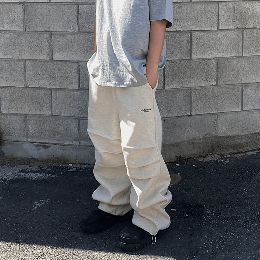 Street hip Undermycar logotipo LOGO letras bordadas pulsadas elásticas pantalones largos relajados pantalones de piernas casuales