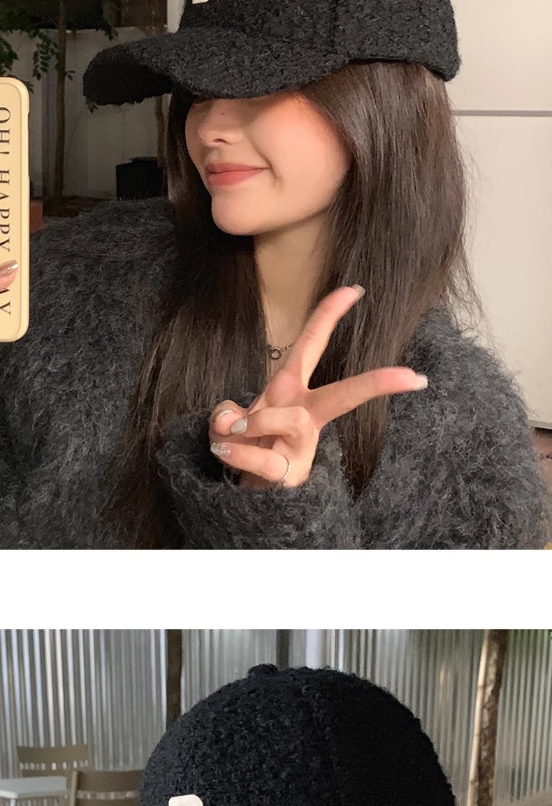 Nouvelle Version coréenne chaude lettre broderie emblème langue de canard chapeau enfants montrent petit visage en automne et en hiver, épaissi chaud_voghion.com