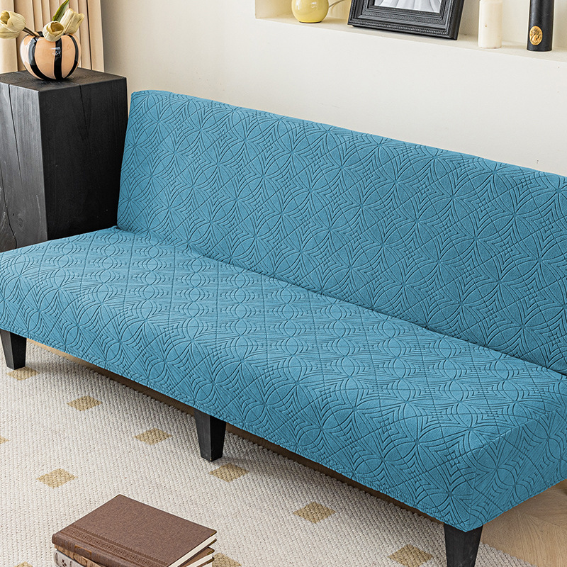 Funda de cama de sofá de cubierta completa gruesa nórdica Funda de sofá elástica simple sin apoyabrazos Funda de sofá jacquard doméstico Funda todo incluido