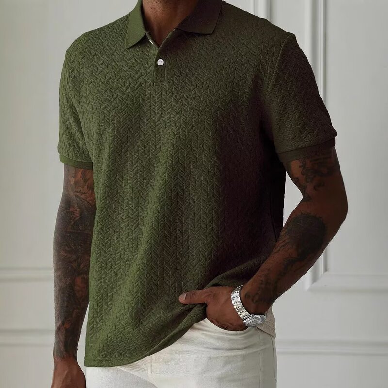 2026 Amazon Men's New Casual Lapel Short Sleeve Solid Color Relaxed Fit Everyday Versatile Pullover T-Shirt Shirt 2026 Amazon Men's New Casual Lapel Short Sleeve Solid Color Relaxed Fit Everyday Versatile Pullover T-Shirt Shirt