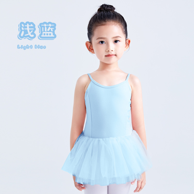 Tops para niños, tirantes para niñas, ropa de entrenamiento de ballet, falda de gasa, ropa de actuación, ropa de actuación para niños