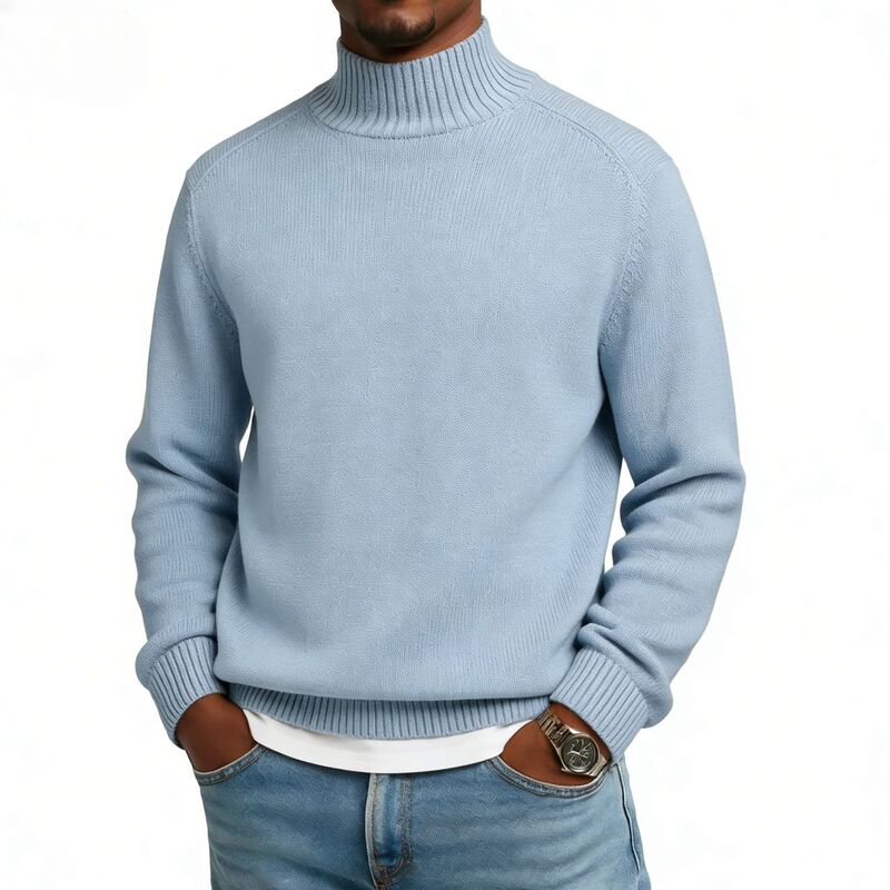 2026 Cross-Border Foreign Trade Autumn and Winter European and American Men's Turtleneck Sweater Slim Fit Pullover Warm Base Knitwear 2026 Cross-Border Foreign Trade Autumn and Winter European and American Men's Turtleneck Sweater Slim Fit Pullover Warm Base Knitwear