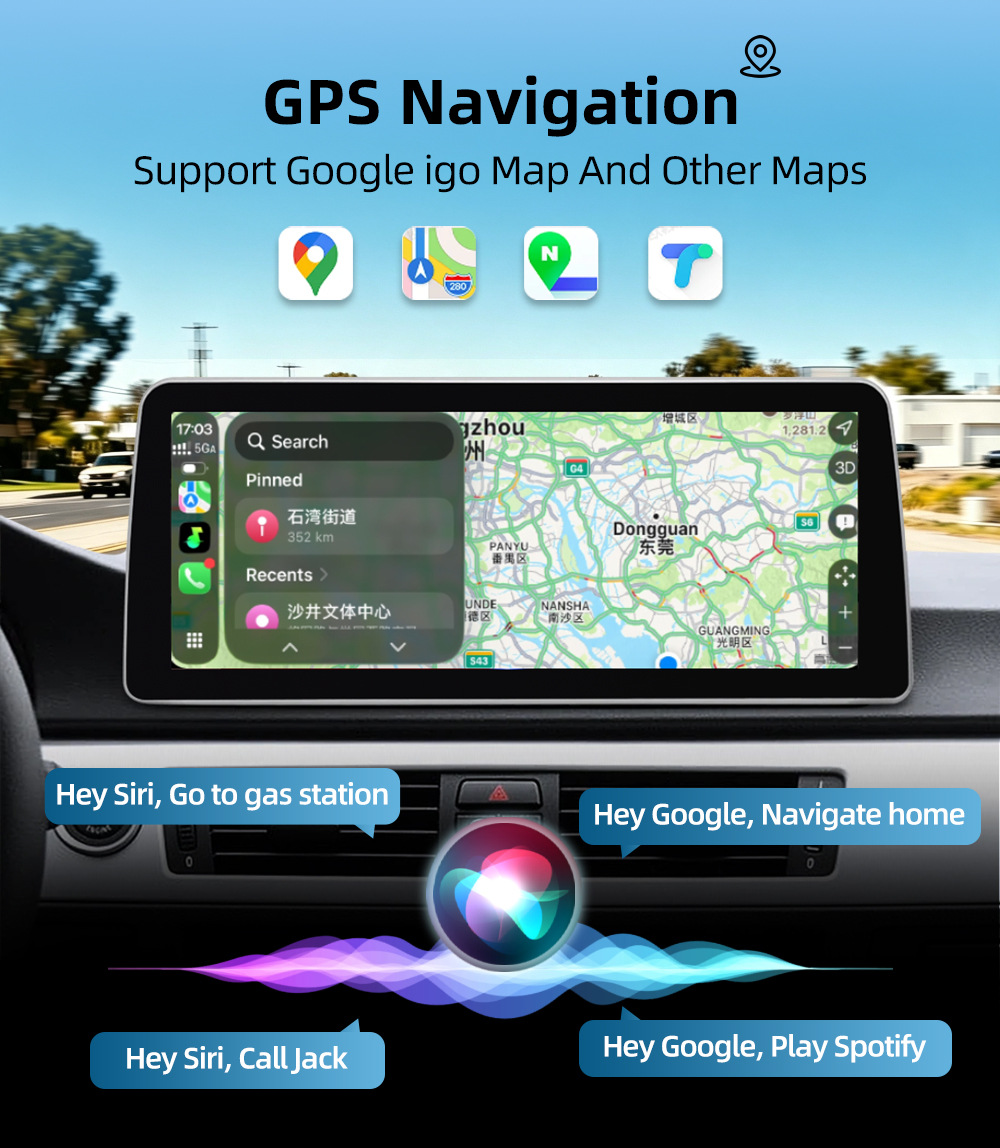Car Navigation Large Screen Suitable for Bmw 3 Series E90 E91 E92 E93 2005-2012 Bluetooth Carplay