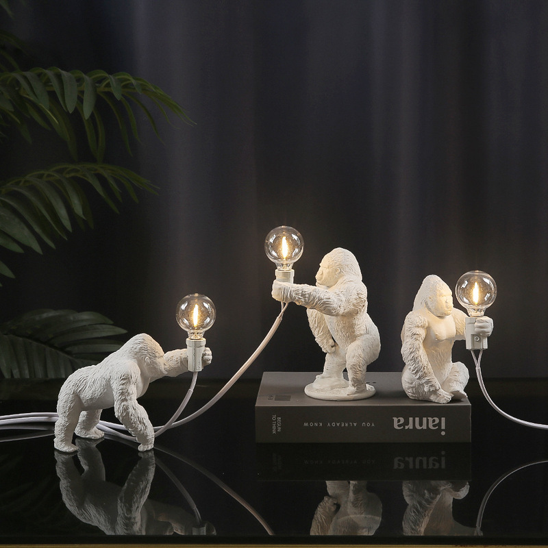 Gorilla Table Lamp Interior Decoration Internet Celebrity Ornaments Night Light Cross-border Hot Selling Animal Table Lamp Orangutan Table Lamp
