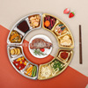 Suit set reunion platter tableware combination Sange stainless steel round table New Year plate hotpot hot pot disk home disc