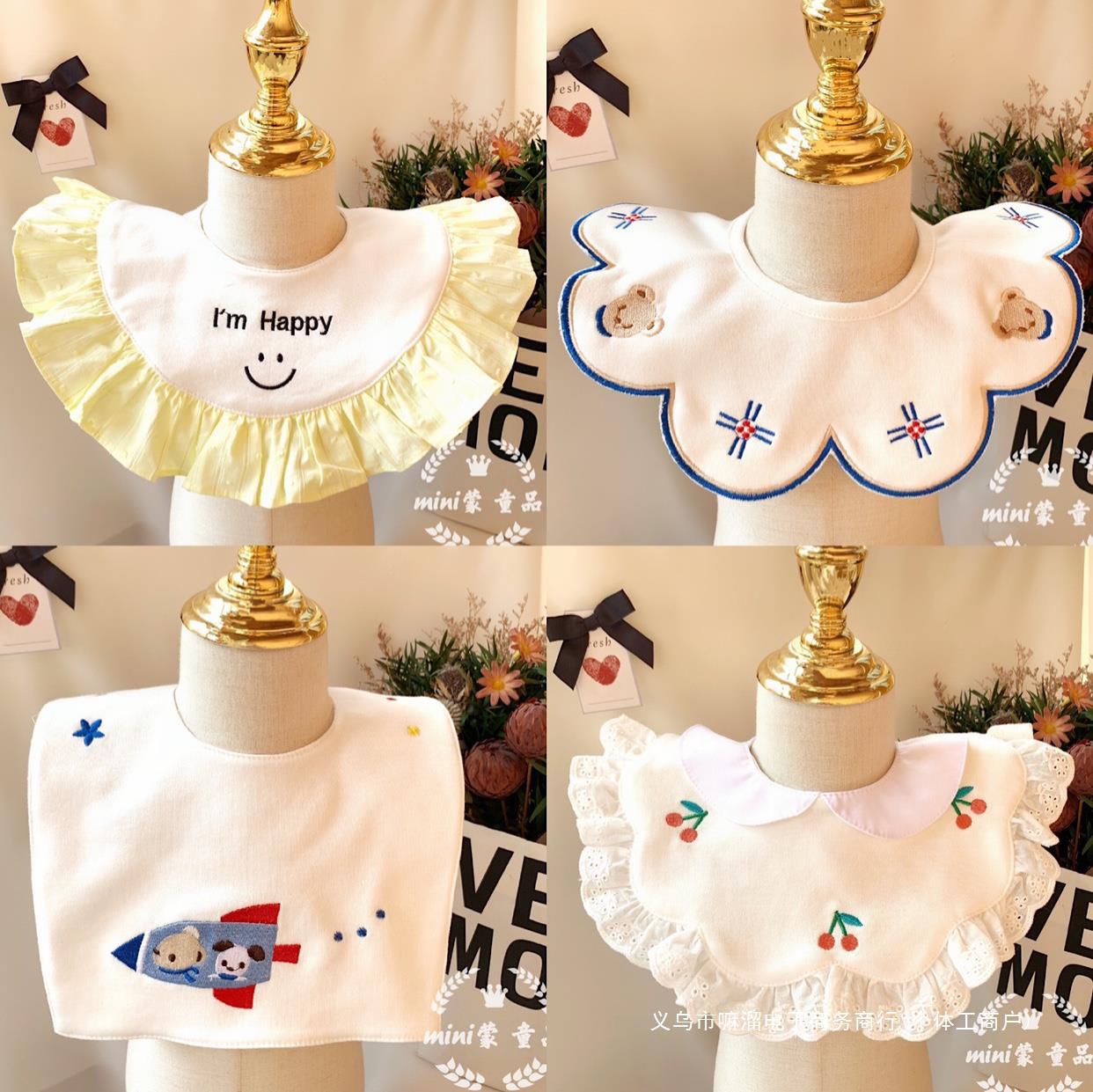 Cotton children's summer cartoon eating bib