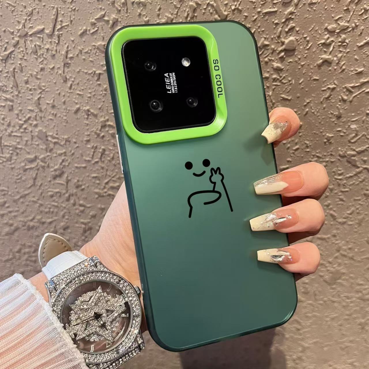 Nueva marca de moda para iPhone 16 funda para teléfono móvil Apple 15promax/14 gesto personalizado anti-caída 13pro12