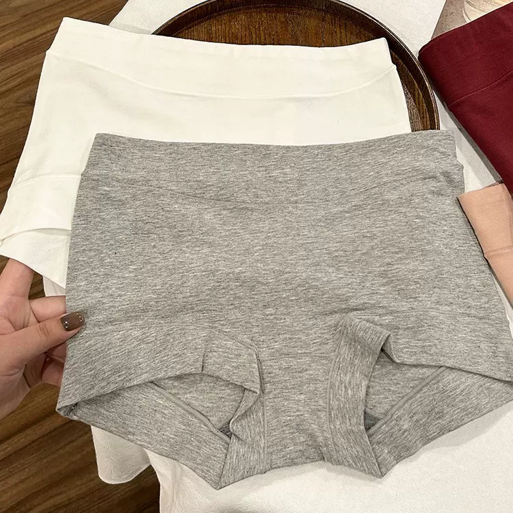 石墨烯女士纯棉内裤全棉抗菌档中高腰平角裤无痕收腹大码胖mm夏季