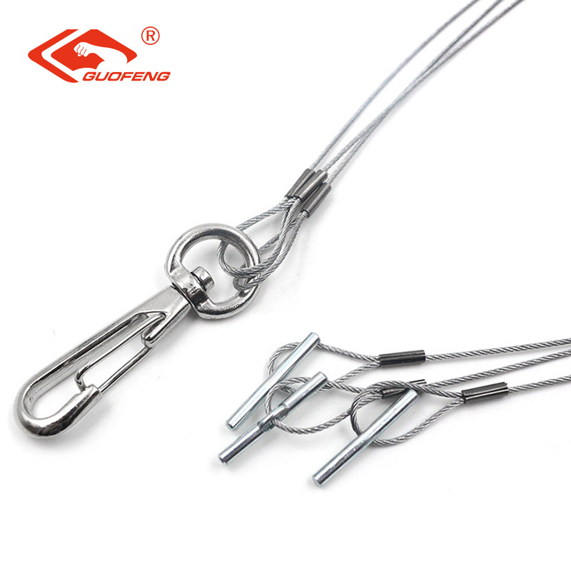 Guofeng 304 acero inoxidable iluminación cables de colgante tres componentes lámparas de seguridad cables de colgante procesamiento personalizado