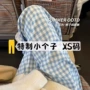 夏季格子直筒美式阔腿裤