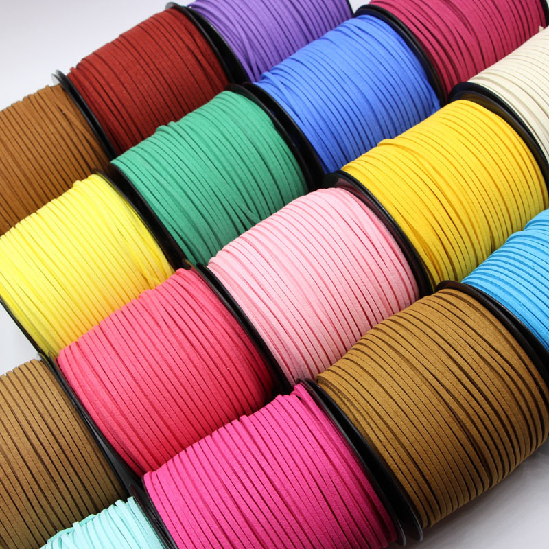 2.6-3MM100 size Korean velvet rope leather rope deerskin rope double-sided velvet woven bracelet necklace rope one-piece delivery