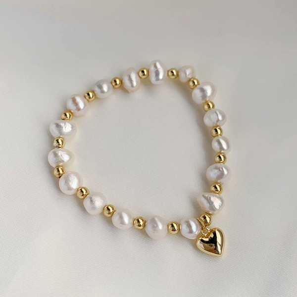 Love pearls, gold-plated
