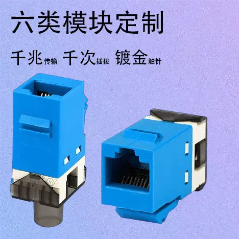 6类网络模块抗干扰单双口信息面板有线厂家直销rj45连接器教育/