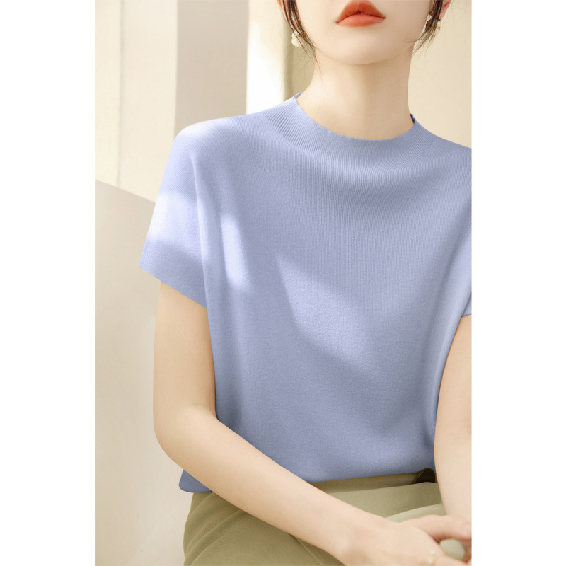 Good-Looking, Fashionable, Versatile, Shoulder-Covering, Sleeveless, Slimming Top for Women, New Spring Style, Half-High Collar, Pullover, Loose Knitted Sweater Good-Looking, Fashionable, Versatile, Shoulder-Covering, Sleeveless, Slimming Top for Women, New Spring Style, Half-High Collar, Pullover, Loose Knitted Sweater