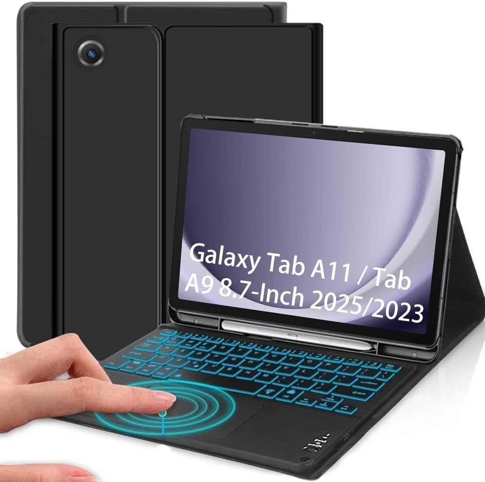 适用三星Tab A11触控背光A9蓝牙键盘保护套S11S10Lite笔槽皮套