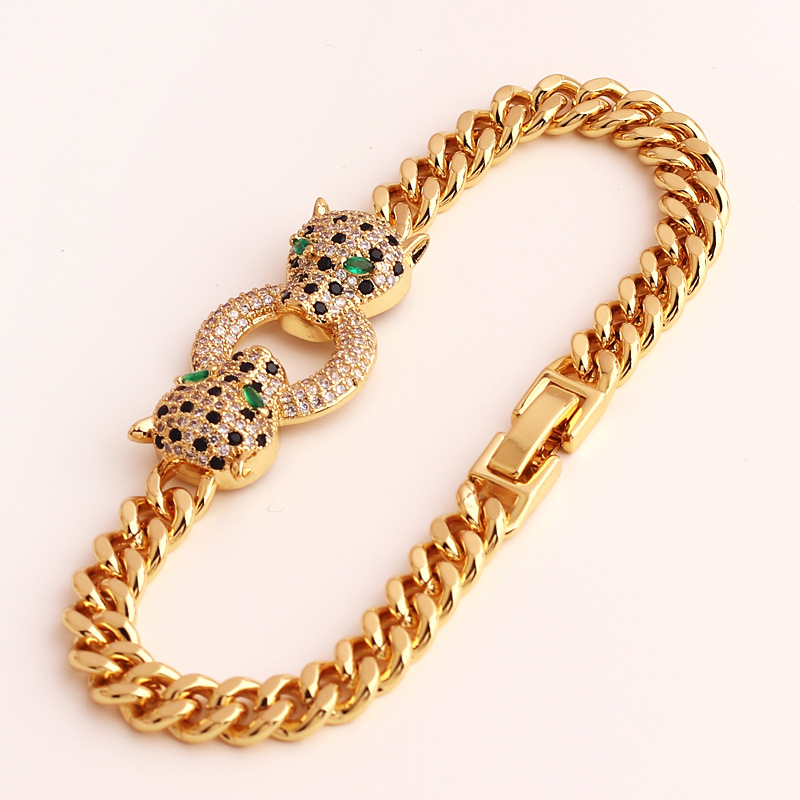 Hip-hop Leopard Copper Bracelets In Bulk display picture 4