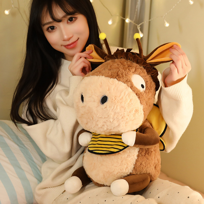 Net red little donkey plush toy cute cute cute doll bee donkey doll birthday gift doll wholesale