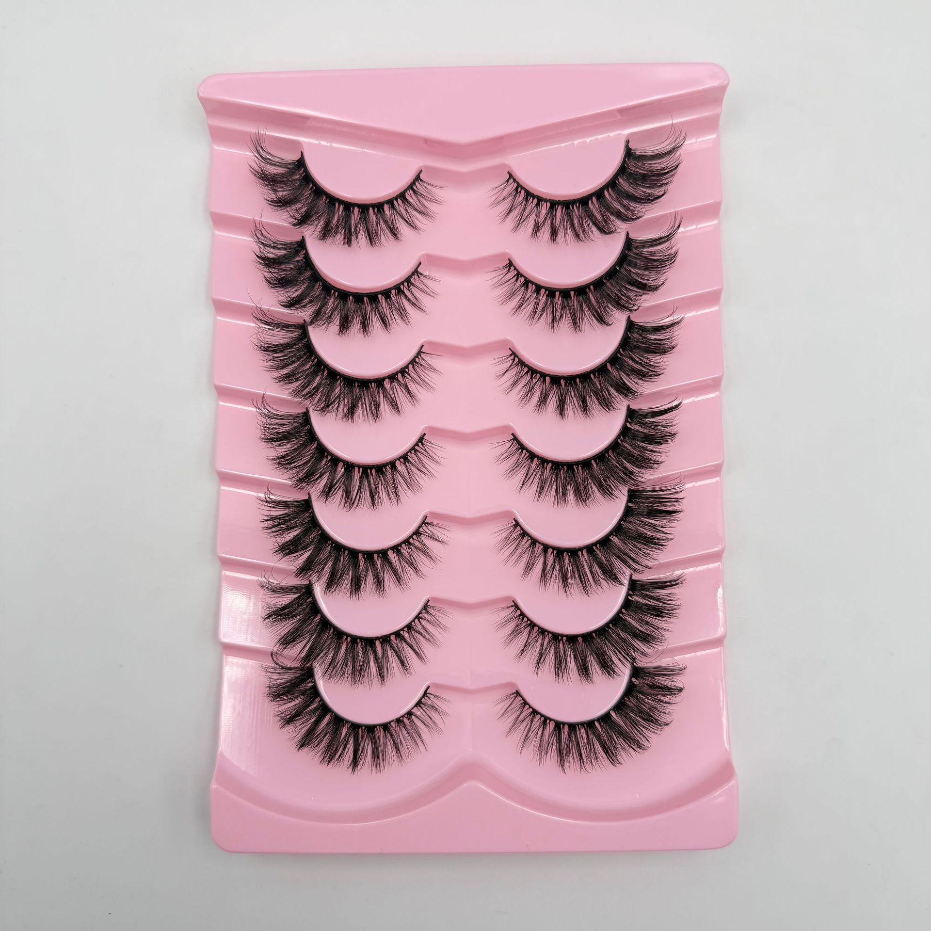 Explosiones transfronterizas de 7 pares de ojos de zorro, pestañas falsas, pestañas gruesas, pestañas de gato, pestañas falsas, pestañas alargadas, pestañas falsas