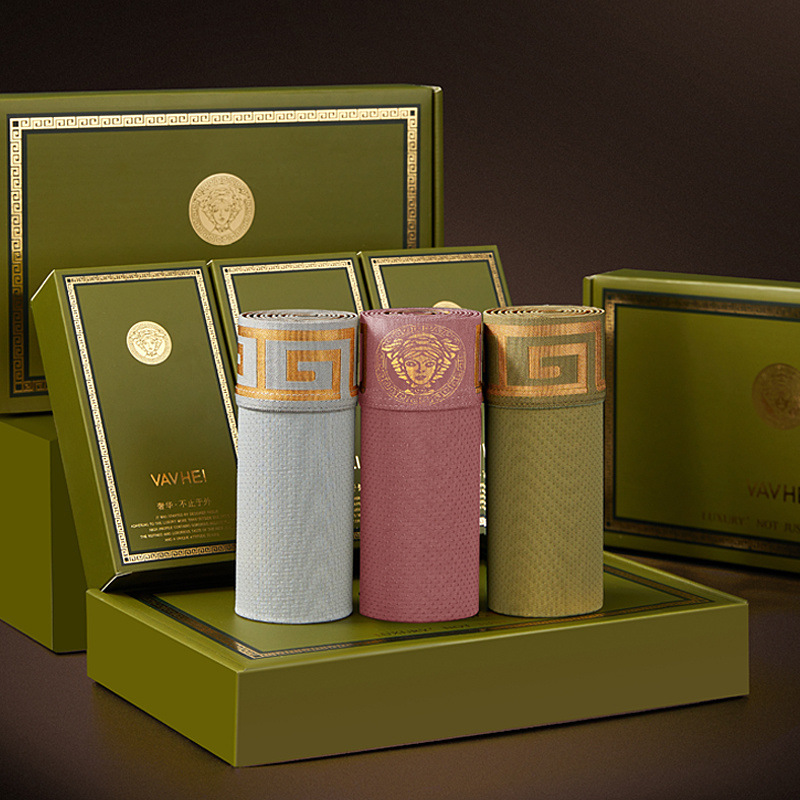 [아이스실크 선물상자] 글레이셔 실버/베고니아 레드/올리브 그린