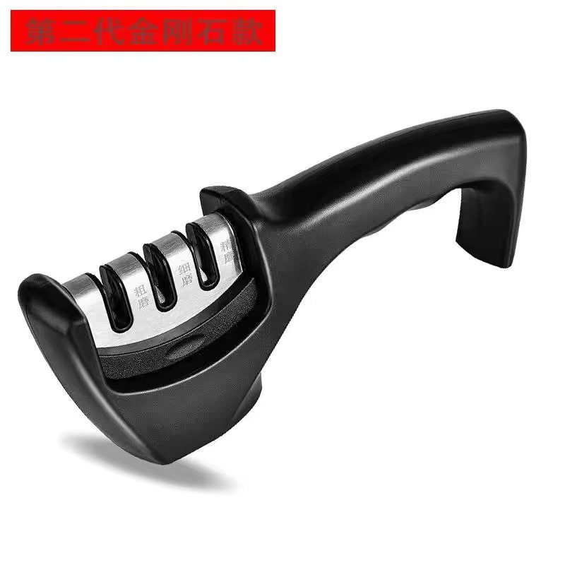 Afilador de cuchillos multifuncional – De acero inoxidable, manual, con 3 y 4 etapas para cocina doméstica