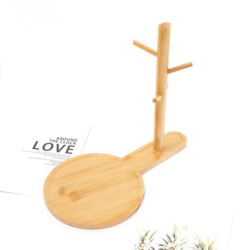 Fábrica personalizada en forma de calabaza de bambú estante de almacenamiento porche llavero estante de almacenamiento para dibujos de muestra logotipo personalizado etiqueta
