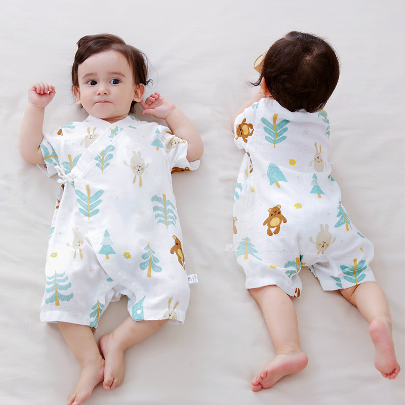 [Recommended by pregnant mothers] Bamboo fiber baby clothes with cool feeling summer thin jumpsuit baby monk clothes