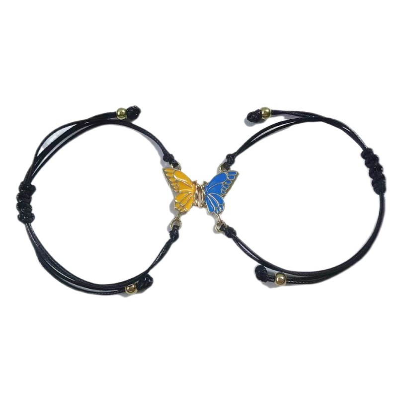 Transfronteriza Amazon nuevo mejor amigos amistad pulsera colorida goteo mariposa simple tejida