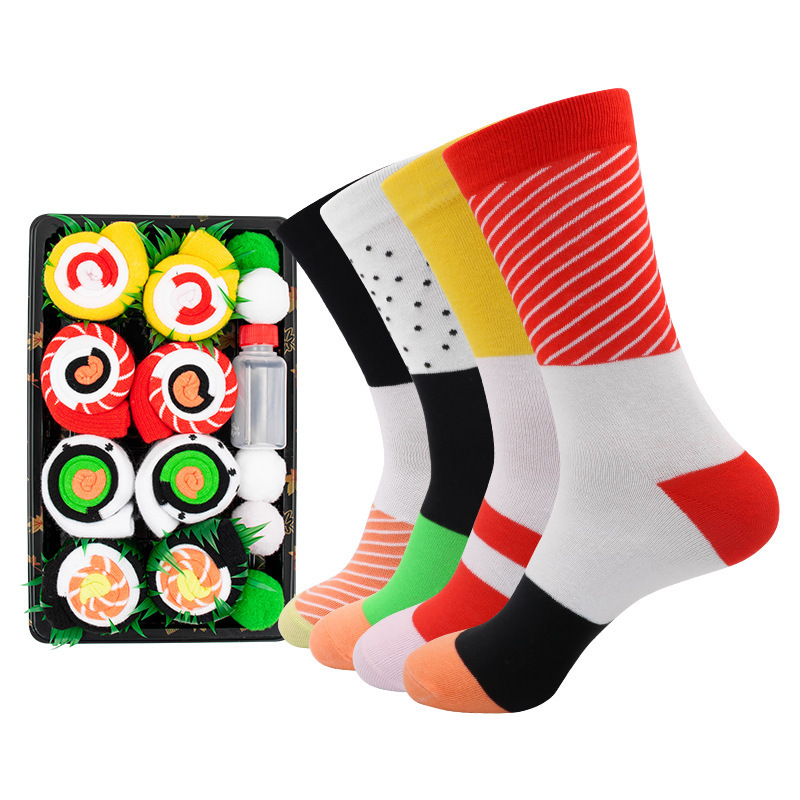 Alimentos transfronterizos Sushi salmón calcetines damas calcetines de cajas de otoño y invierno calcetines de comercio exterior calcetines de algodón de color para mujeres image 8