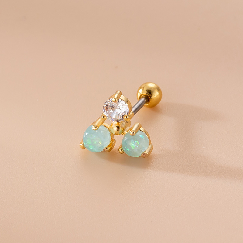 Women'S Gender Fashion Style 1 Piece 316L Stainless Steel Copper Zircon Ear Cartilage Rings & Studs Star Flower Waterproof Non Tarnish Surgical Steel Women'S